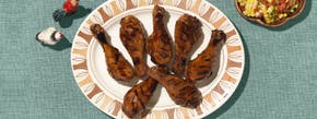 Grilled Hoisin Garlic Drumsticks with Tomato-Corn Salad