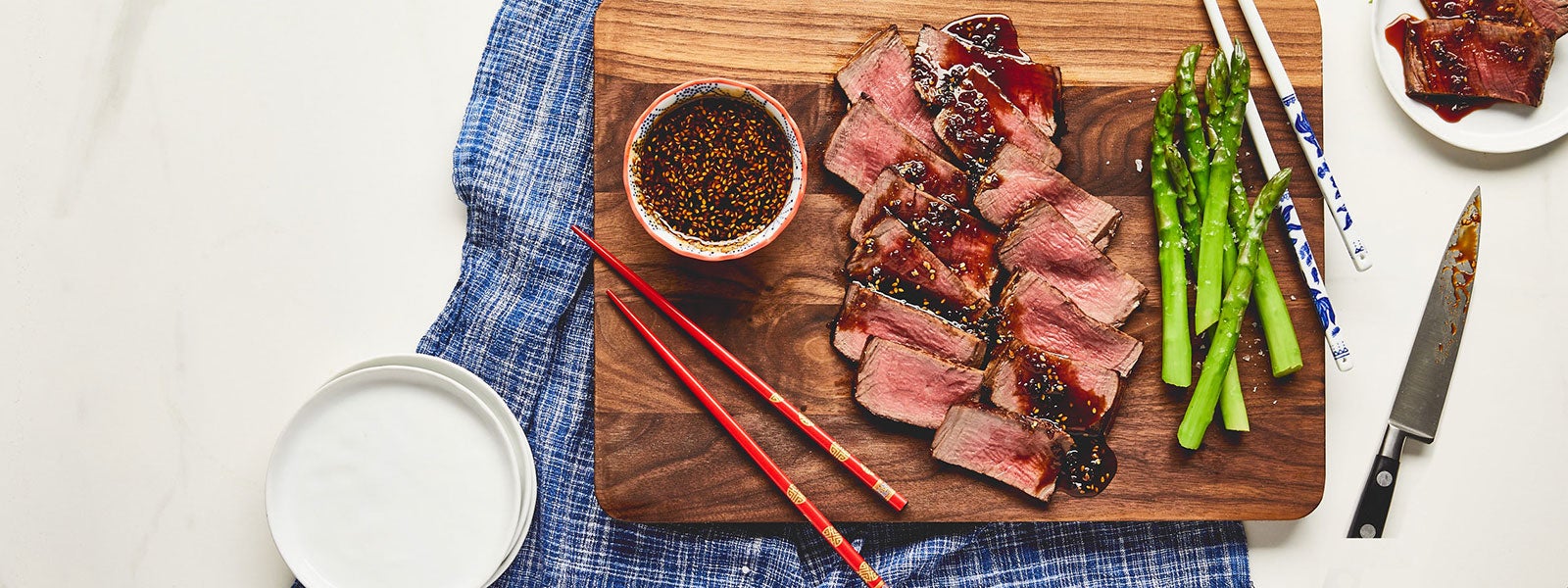 Pan Seared Filet Mignon with Teriyaki Honey Sauce Soy Vay®