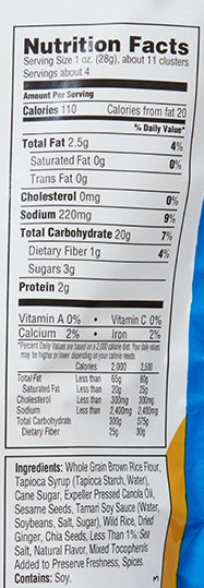 Ginger ‘N Sesame Snack nutritional information