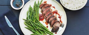 Beef Tenderloin w/ Teriyaki Reduction & Asparagus