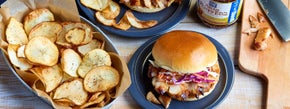 Asian BBQ Chicken Sandwiches with Cole Slaw & Potato Crisps