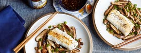 Asian Honey Cod with Mushrooms & Peppers